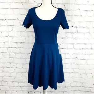 The Vanity Room Blue Fit and Flare Dress